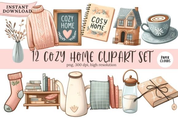 Download Cozy Home Clipart Elements Set - Element Collection