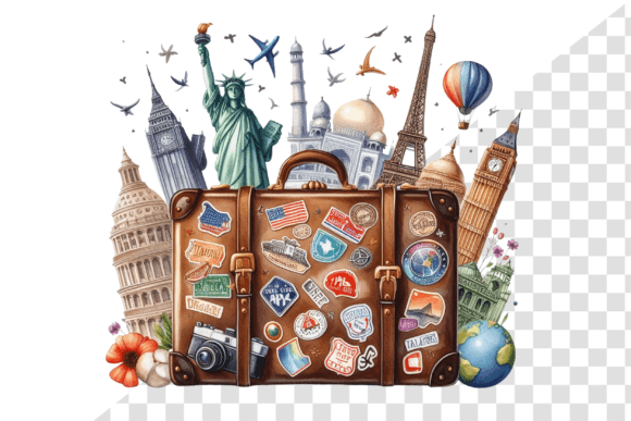 Download TravelSticker Vintage Suitcase Clipart - Vintage suitcase Collection