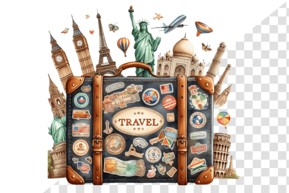 Download TravelSticker Vintage Suitcase Clipart - Vintage suitcase Collection