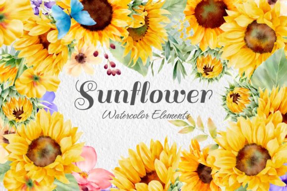 Download Sunflower Watercolor Elements 2 - Element Collection
