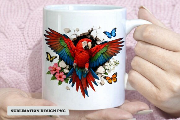 Download Colorful Parrot Breakthrough Mug Design - Design Collection