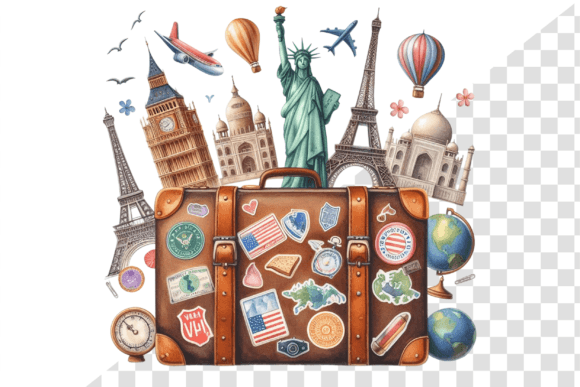 Download TravelSticker Vintage Suitcase Clipart - Vintage suitcase Collection
