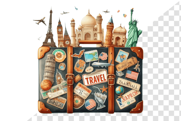 Download TravelSticker Vintage Suitcase Clipart - Vintage suitcase Collection