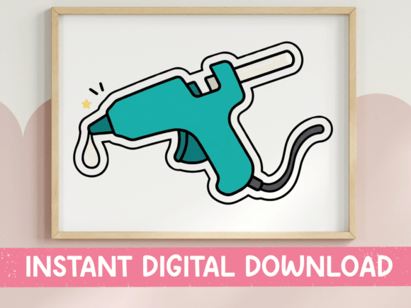 Download Hot Glue Gun Craft Sticker Design - Design Collection