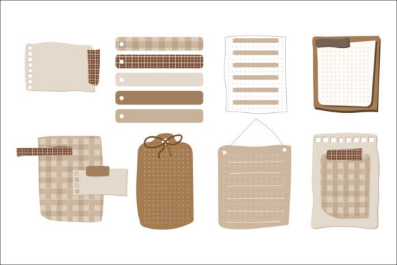 Download 8 Scrapbooking Elements with Checkered - Element Collection