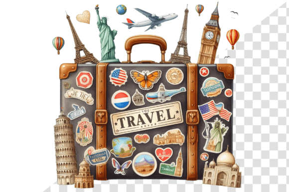 Download TravelSticker Vintage Suitcase Clipart - Vintage suitcase Collection