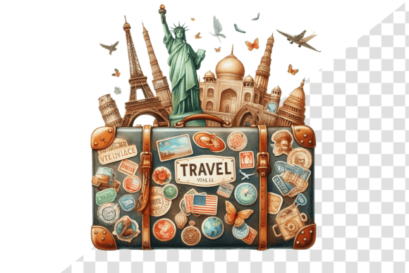 Download TravelSticker Vintage Suitcase Clipart - Vintage suitcase Collection