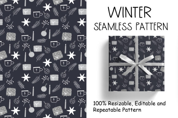Download Christmas Pattern with Winter Elements - Element Collection