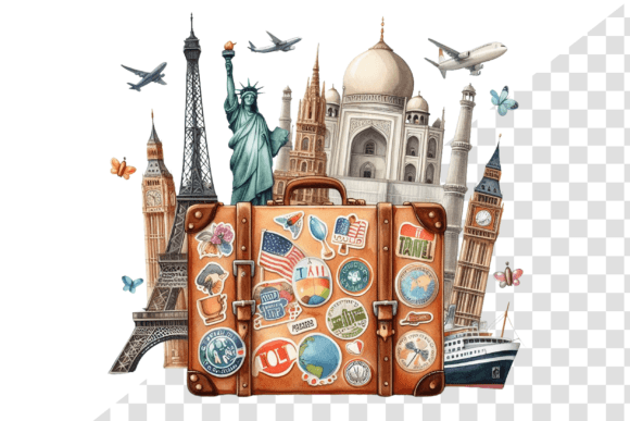Download TravelSticker Vintage Suitcase Clipart - Vintage suitcase Collection