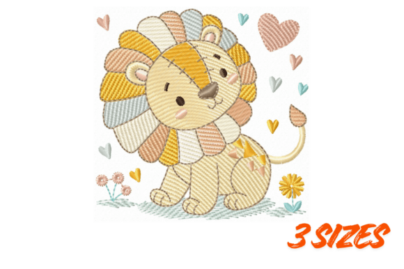 Download Cute Lion Embroidery Nursery Design - Design Collection