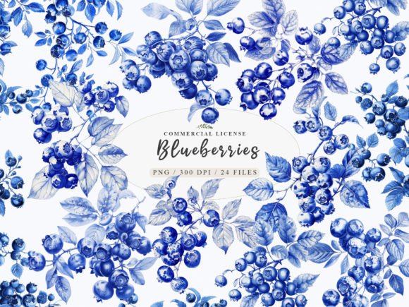 Download Watercolor Blueberry Clipart, Berry Art - Premium Bundle