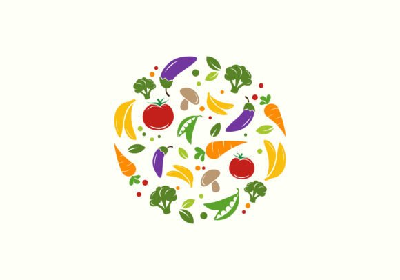 Download Circle Vegetarian Food Logo Design - Design Collection