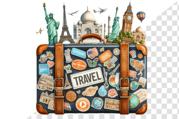 Download TravelSticker Vintage Suitcase Clipart - Vintage suitcase Collection