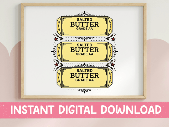 Download Salted Butter Vintage Label Trio Print - Print Collection
