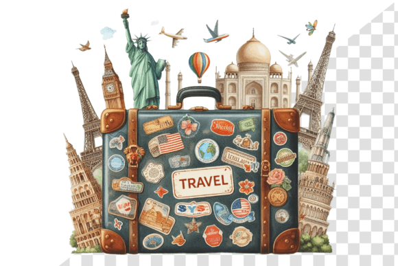 Download TravelSticker Vintage Suitcase Clipart - Vintage suitcase Collection