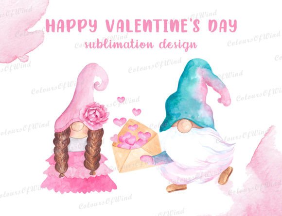 Download Cute Valentine Gnomes Sublimation Design - Design Collection