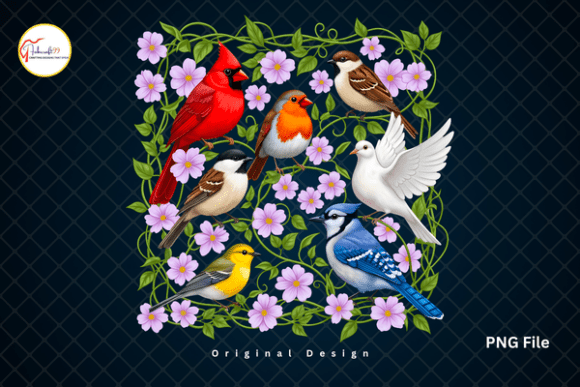 Download Cardinal Robin Blue Jay Floral Bird PNG - Floral bird Collection