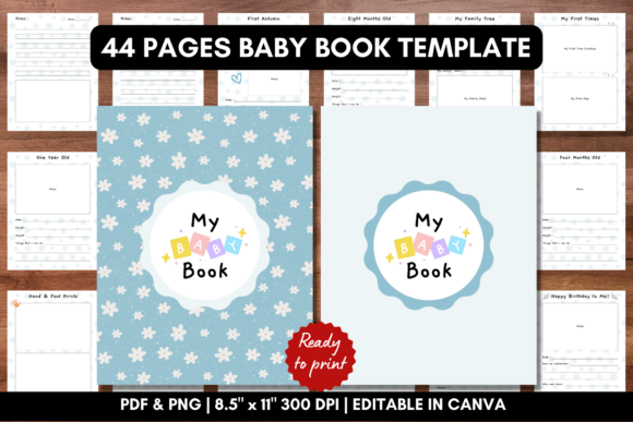 Download Printable Baby Book Template Bundle - Print Collection