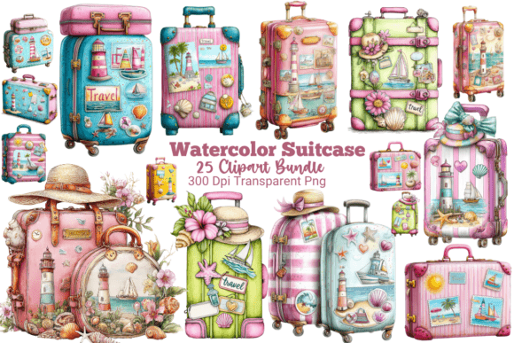 Download 20+ Vintage Suitcase Clipart Bundle - Vintage suitcase Collection