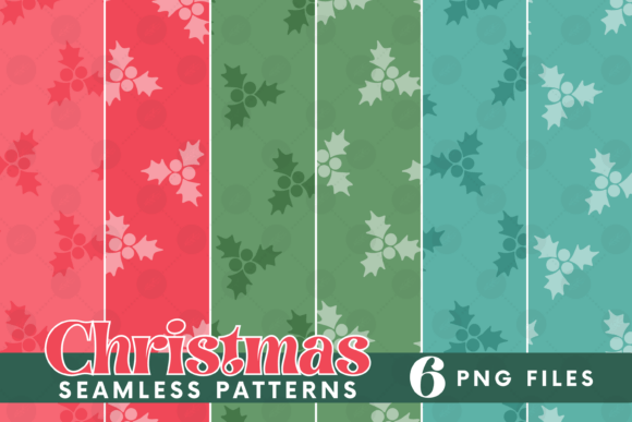 Download Christmas Pattern Bundle Holly Berry PNG - Premium Resources