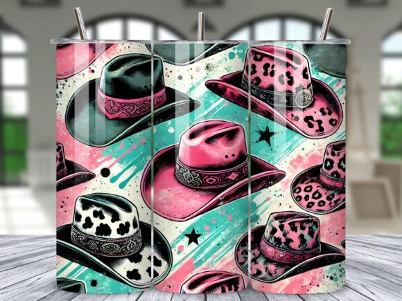 Download Pink Cowgirl Hat Tumbler Wrap Design PNG - Design Collection